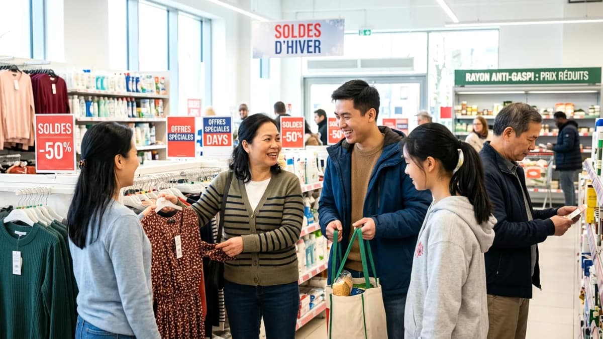 Lịch siêu giảm giá ở Pháp 2026: soldes luật định, French Days, Black Friday và siêu thị anti-gaspi