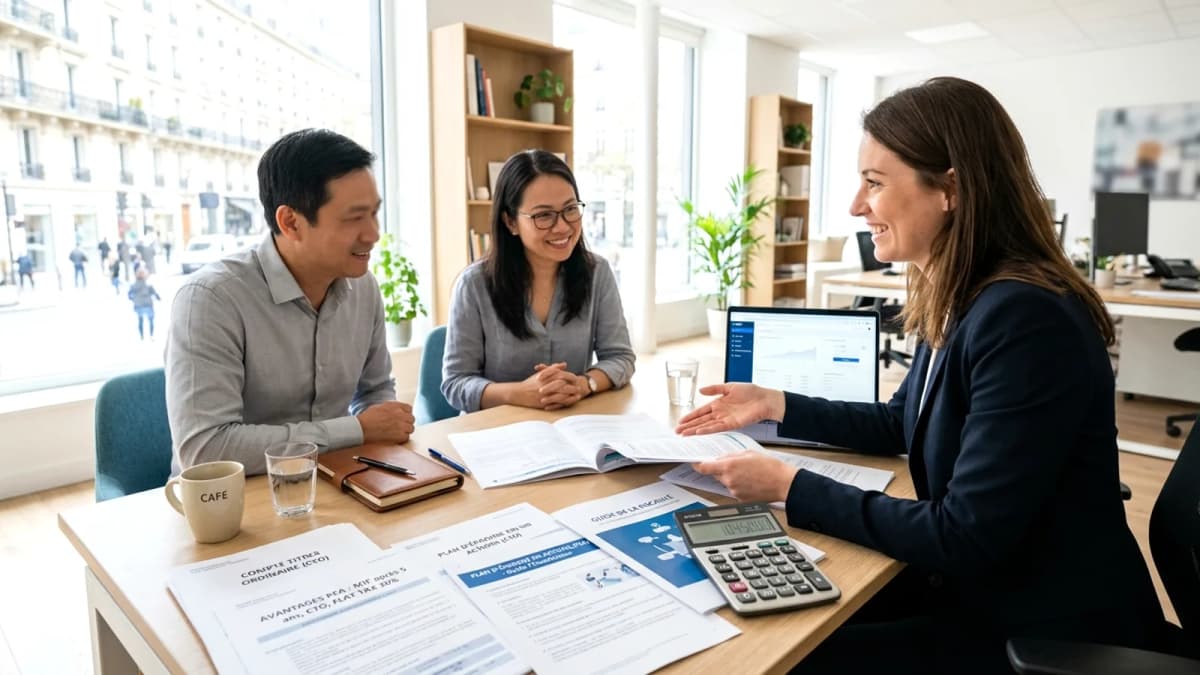 Chứng khoán ở Pháp cho người mới: PEA miễn thuế sau 5 năm, CTO, và flat tax 30%