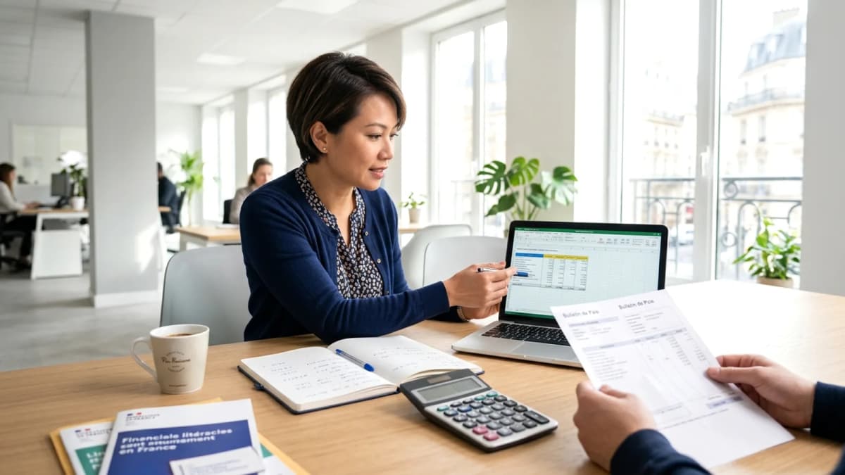 Tính lương sau thuế ở Pháp: brut sang net, đọc payslip, và net social — bảng quy đổi nhanh 2026