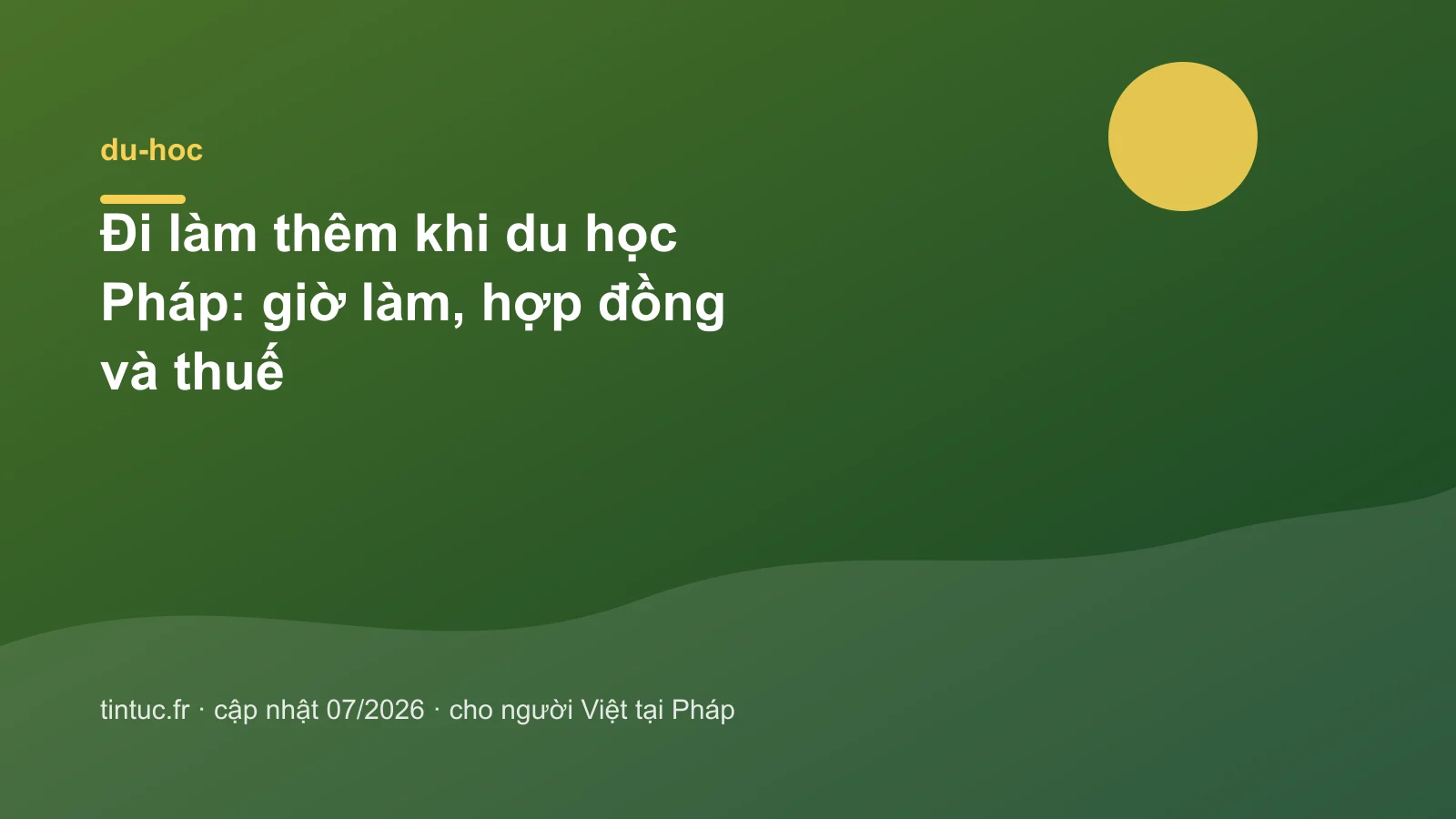 Đi làm thêm khi du học Pháp: giờ làm, hợp đồng và thuế
